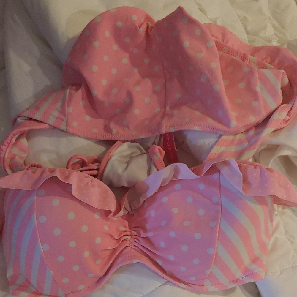 Victoria's Secret Pink Polka Dot and Stripe Bikini